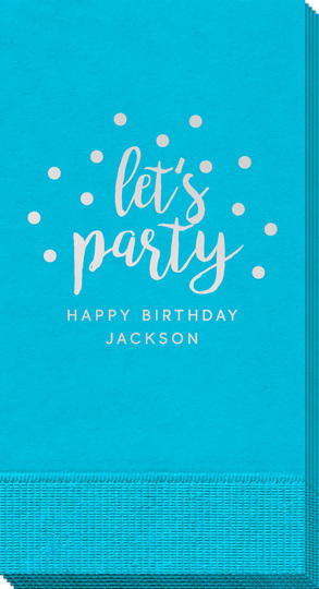 Confetti Dots Let's Party Guest Towels